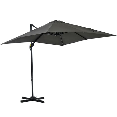 Outsunny 2.5 x 2.5m Patio Offset Parasol Umbrella Cantilever .